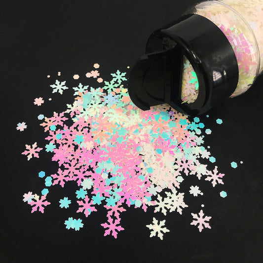 White Let It Snow Mixed Chunky - Forms Christmas Season Glitter