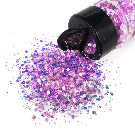 Purple Aurora Mixed Chunky Holographics Princess Collection Glitter