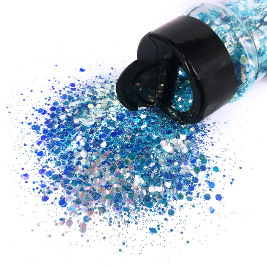 Blue Jasmine Mixed Chunky Holographics Princess Collection Glitter